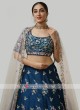 Silk Choli Suit In Blue